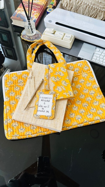 Laptop Sleeve with Diary + Luggage Tag