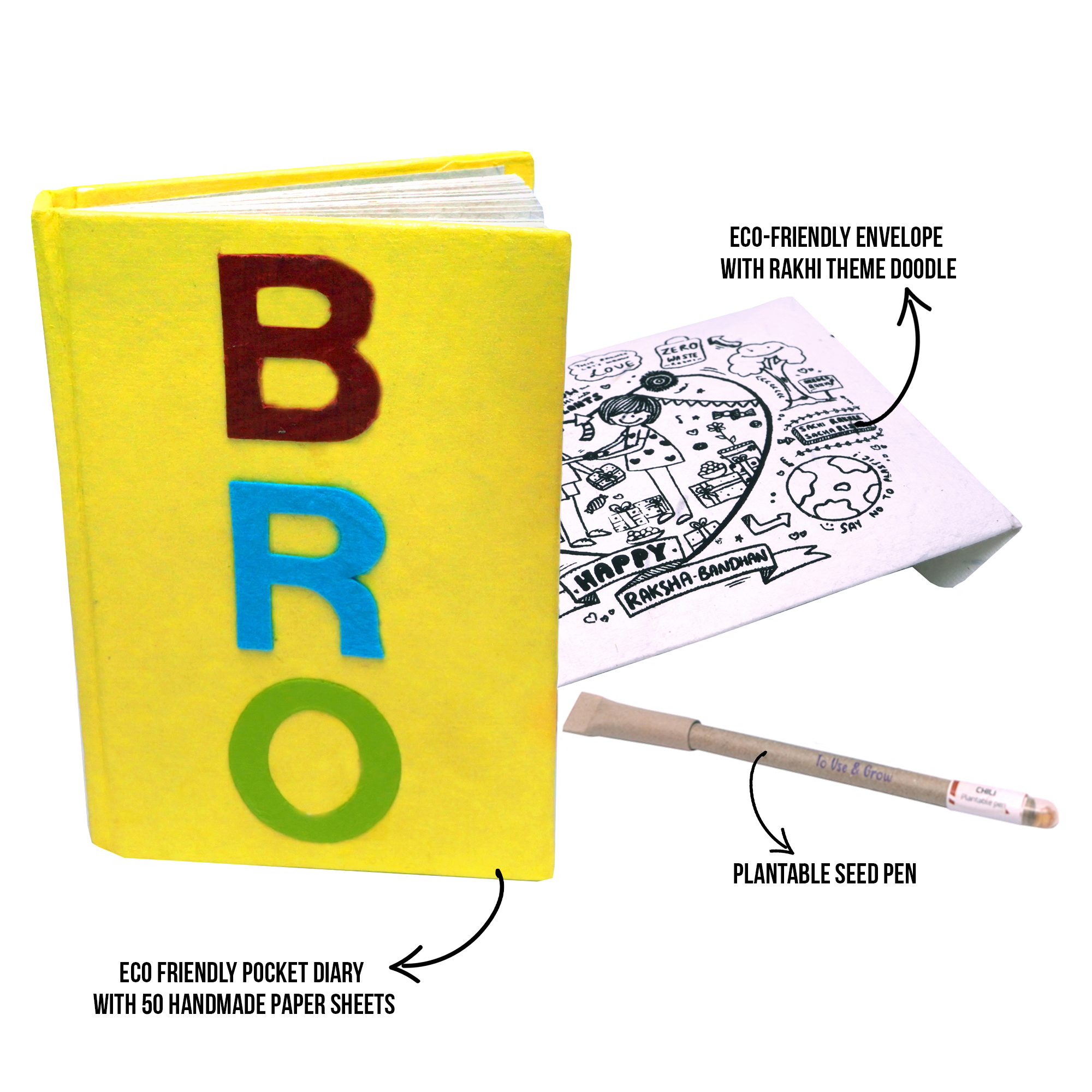 Yellow diary for brother- RAKHI hamper