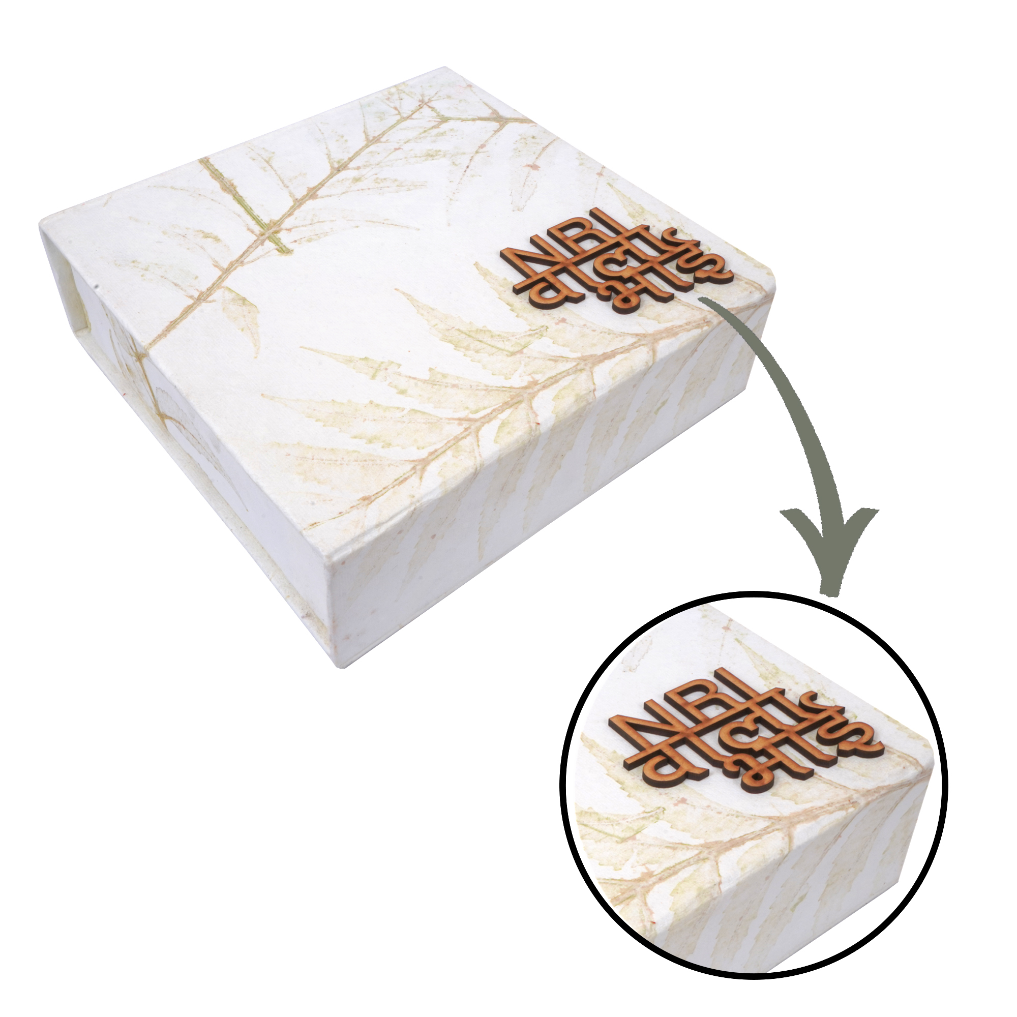 Rakhi Gift Hamper Box with Eco friendly Leaf Imprint