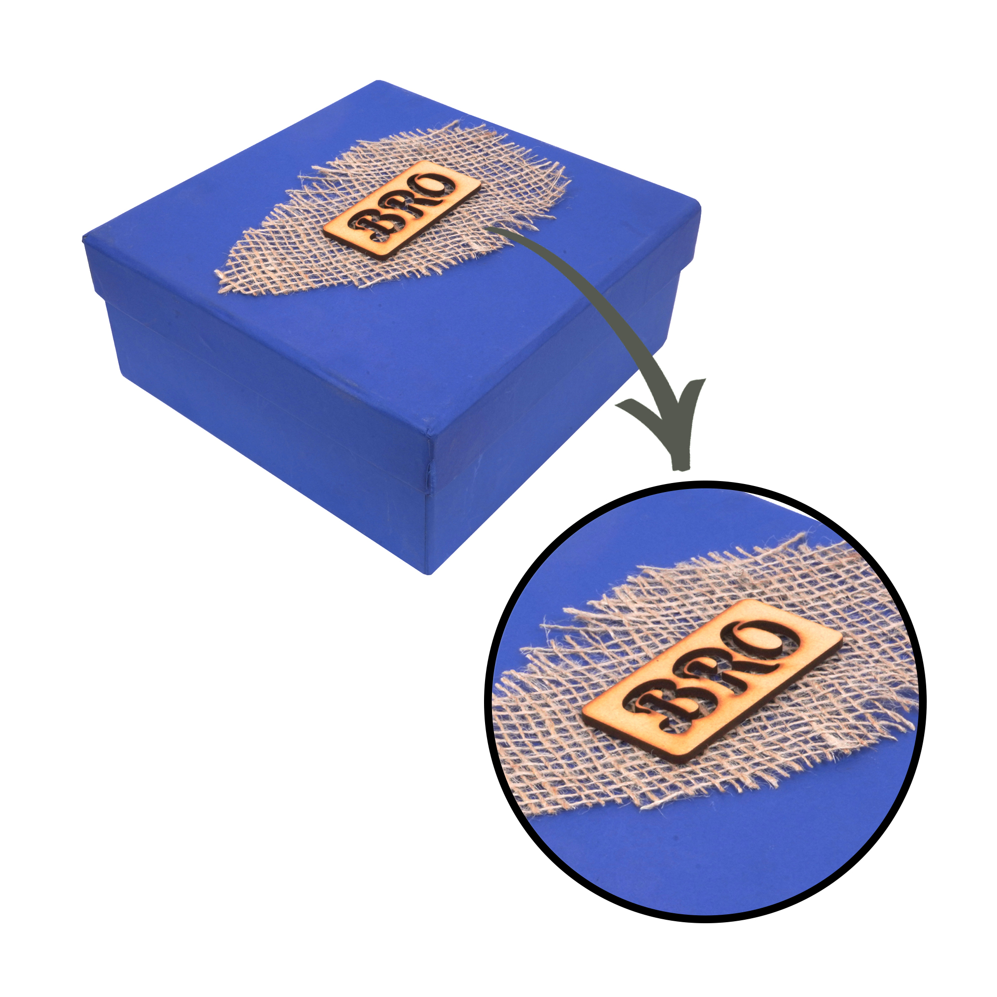 Blue Hamper Box with Assorted Wooden cut outs