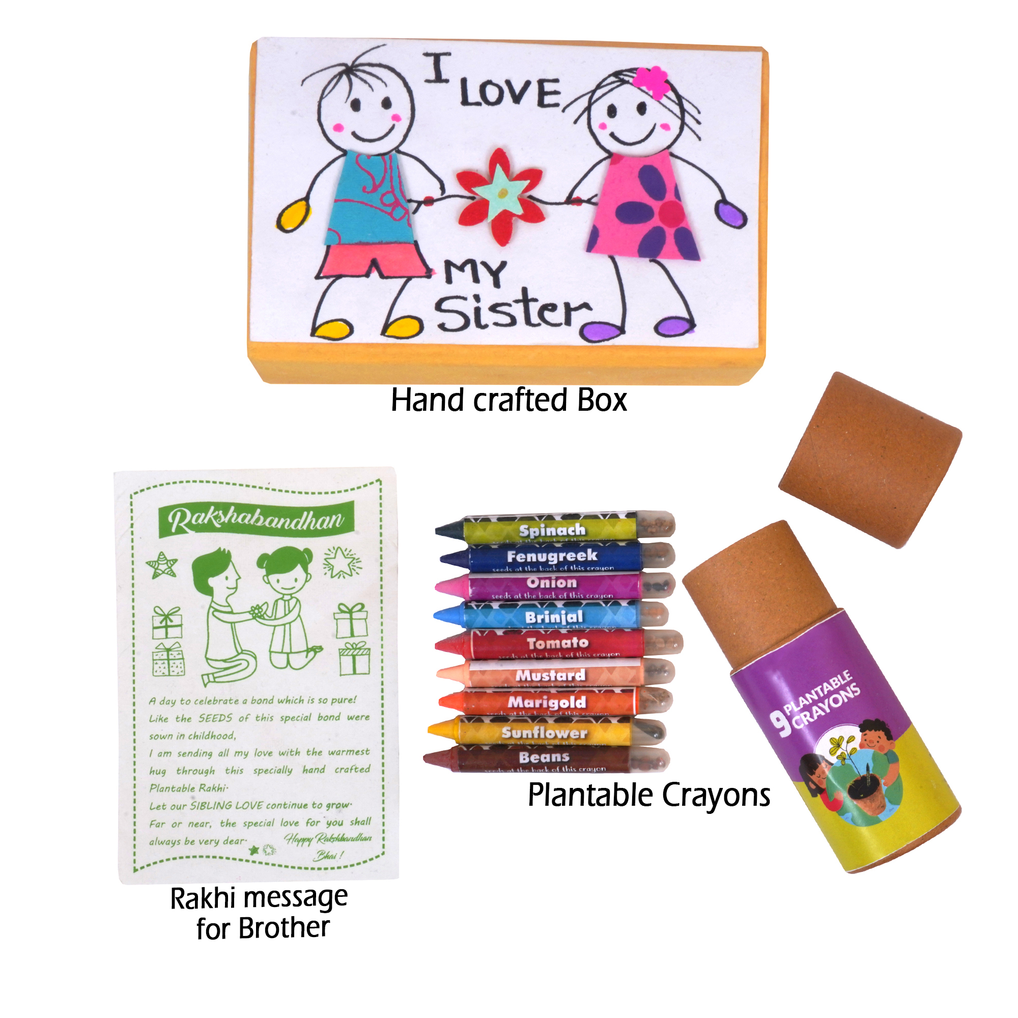 Sister Theme Match Box with Plantable Crayons