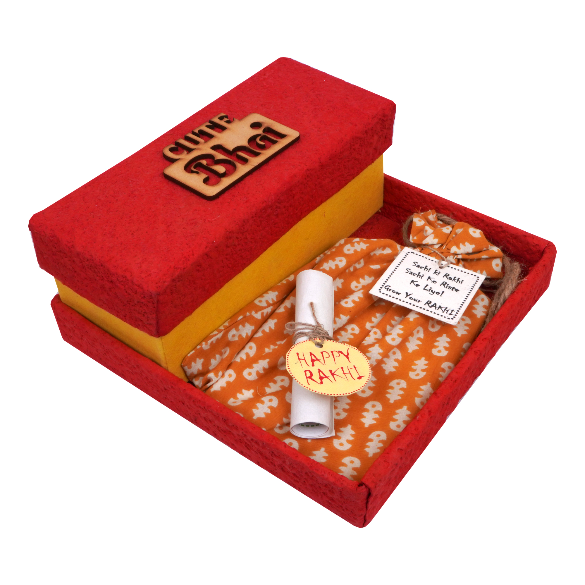 RAKHI Tray + Box for Hampers (with assorted wooden cut outs)