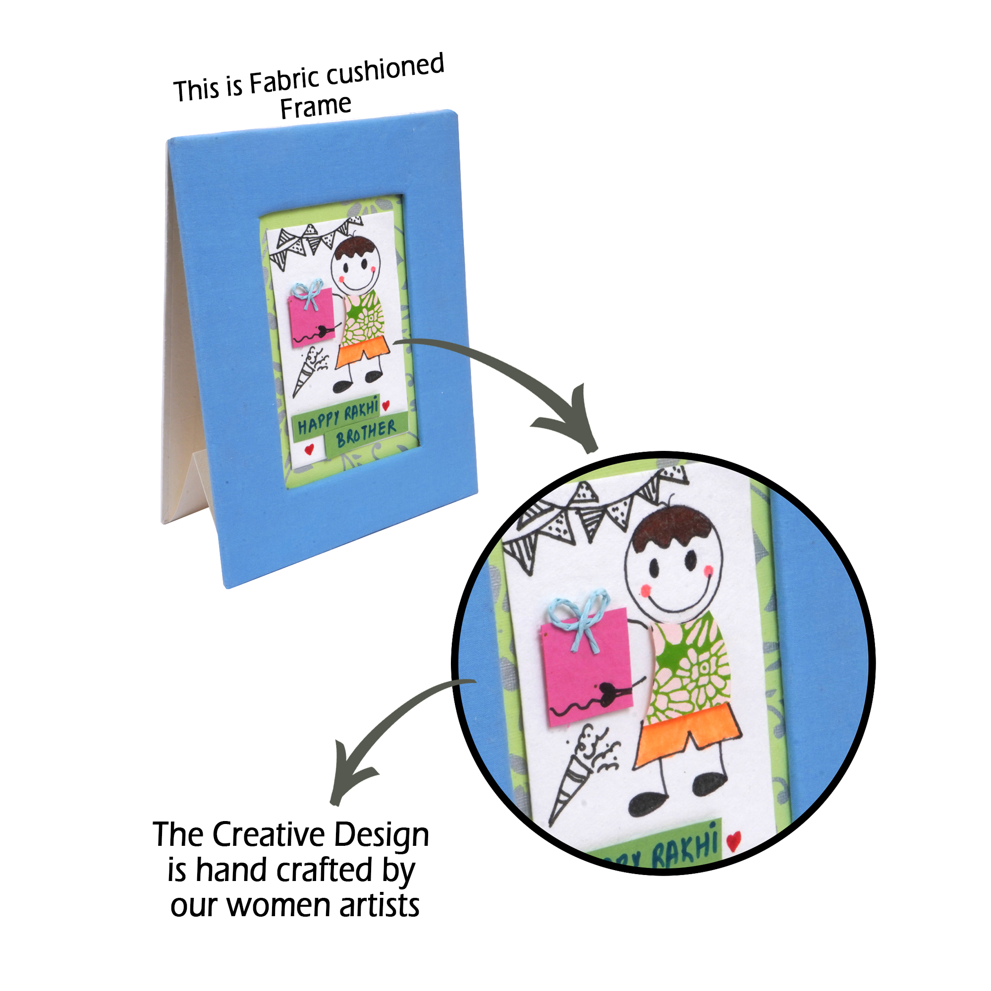 Happy RAKHI Brother Photo Frame with Hand crafted design