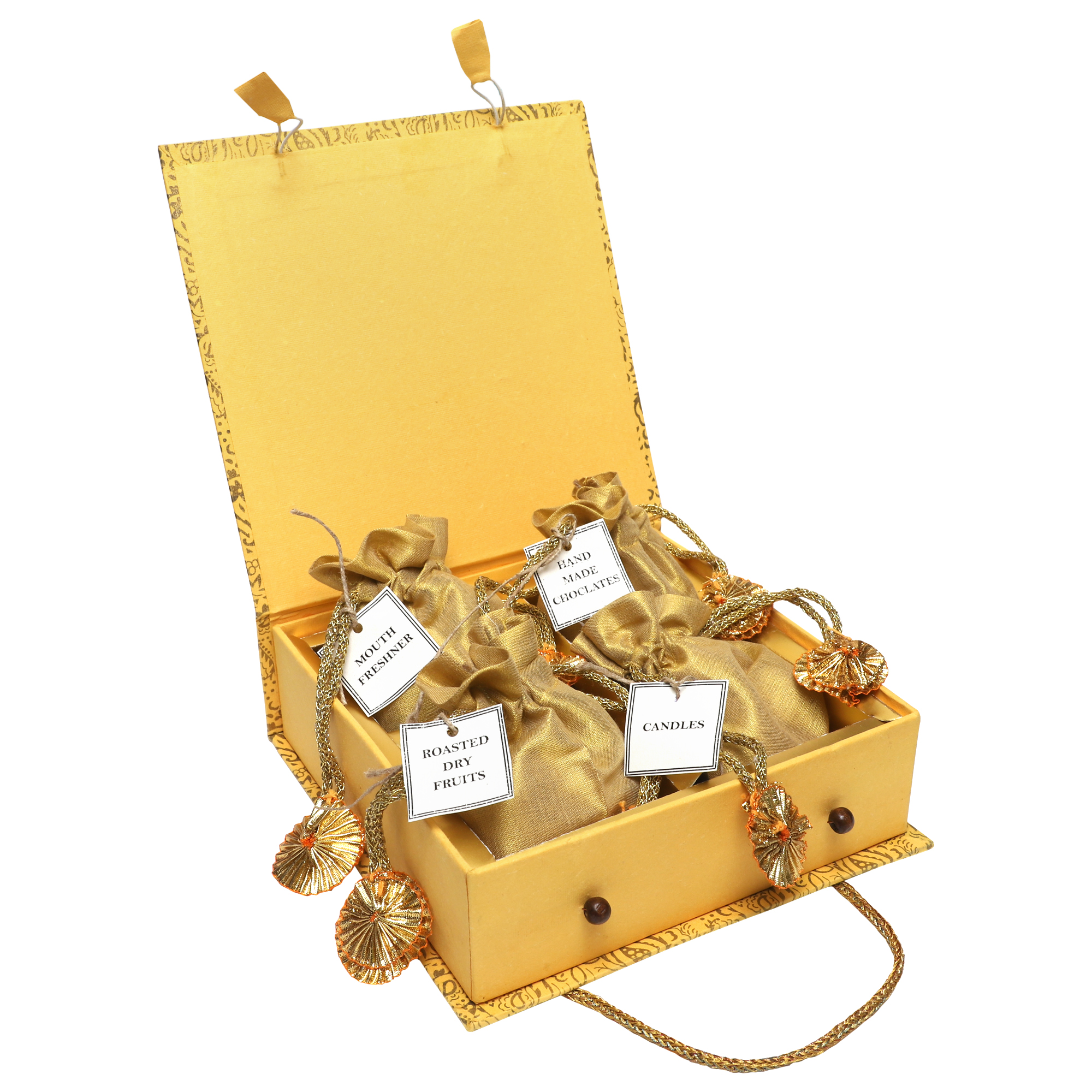 Dry Fruit Box with Tissue Potli +Customised Message cards