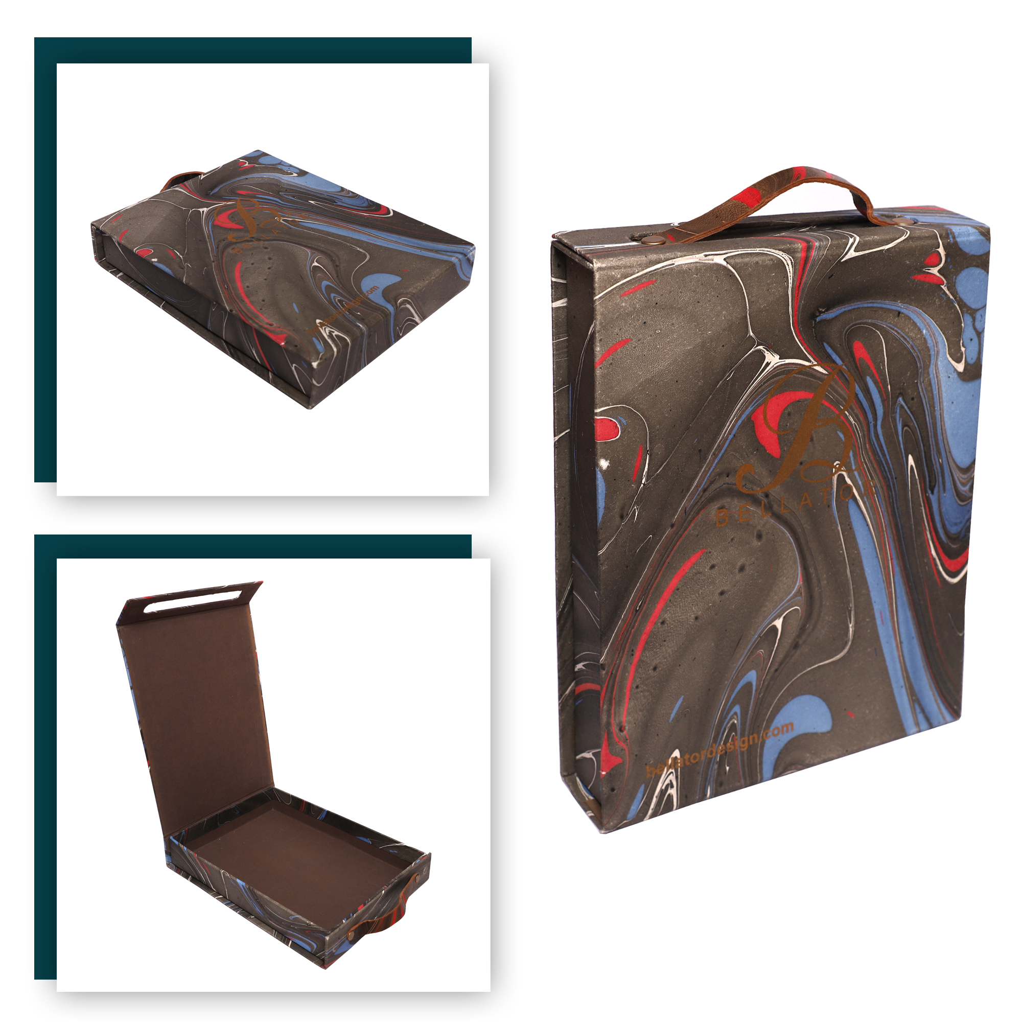 Magnetic Box with Marble Print Paper