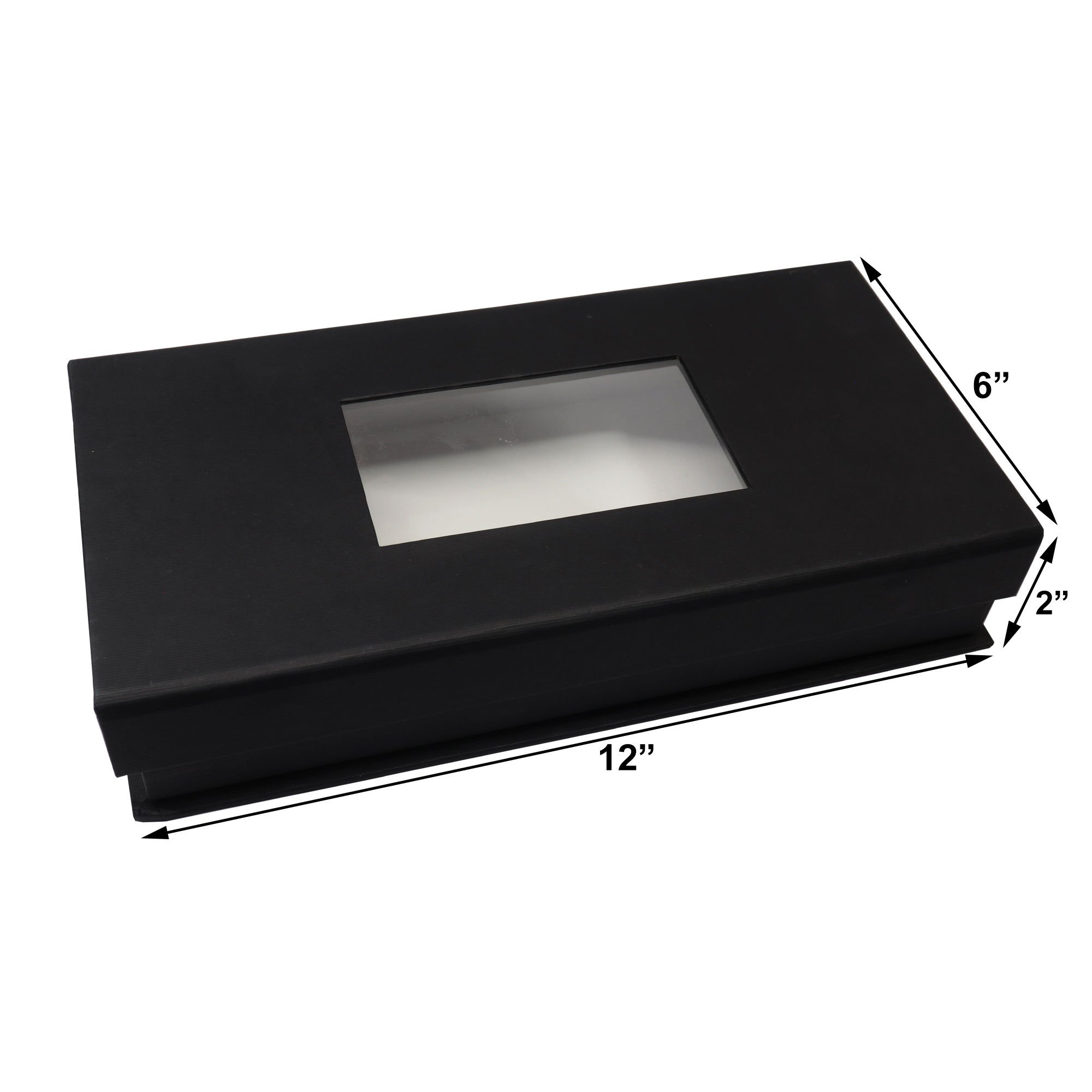 Black sample box with window
