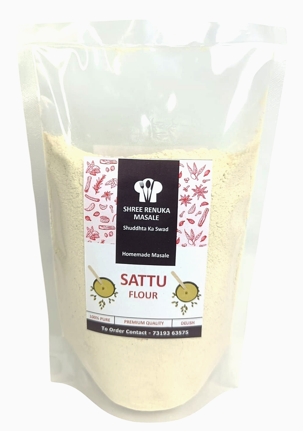 Homemade Ghehu, Chana Sattu Flour | High Fiber | Natural & Whole Grain | 500gm, Pack of 2 (250g each)