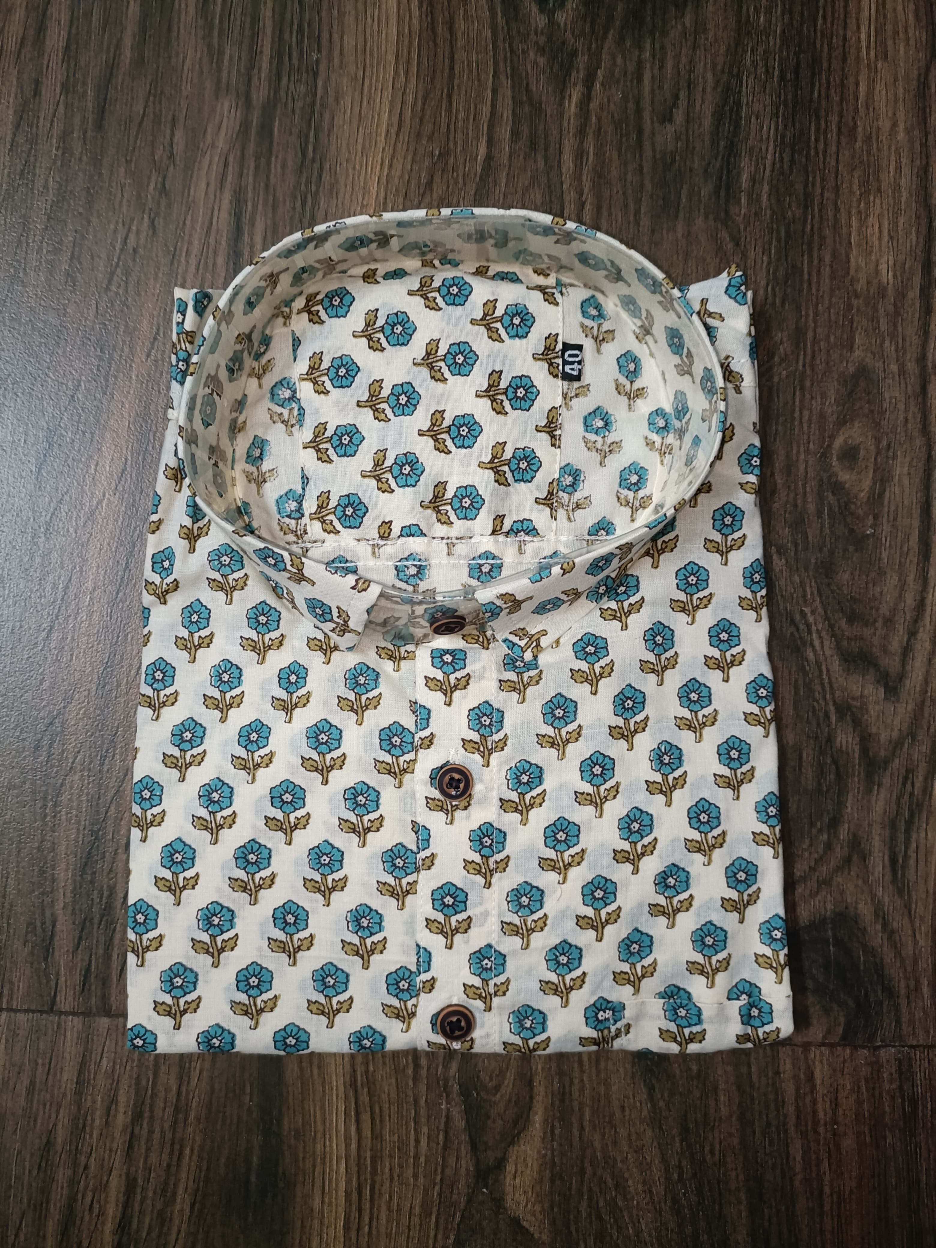 Printed Jaipuri Pure Cotton Half Sleeves Shirt