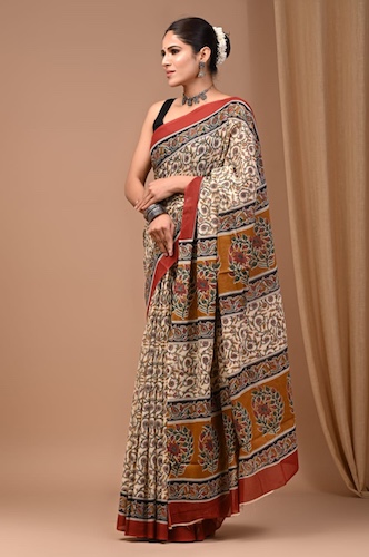 Handblock Printed Saree