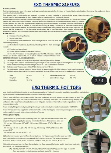 Foundry chemicals used in steel casting and induction unite
