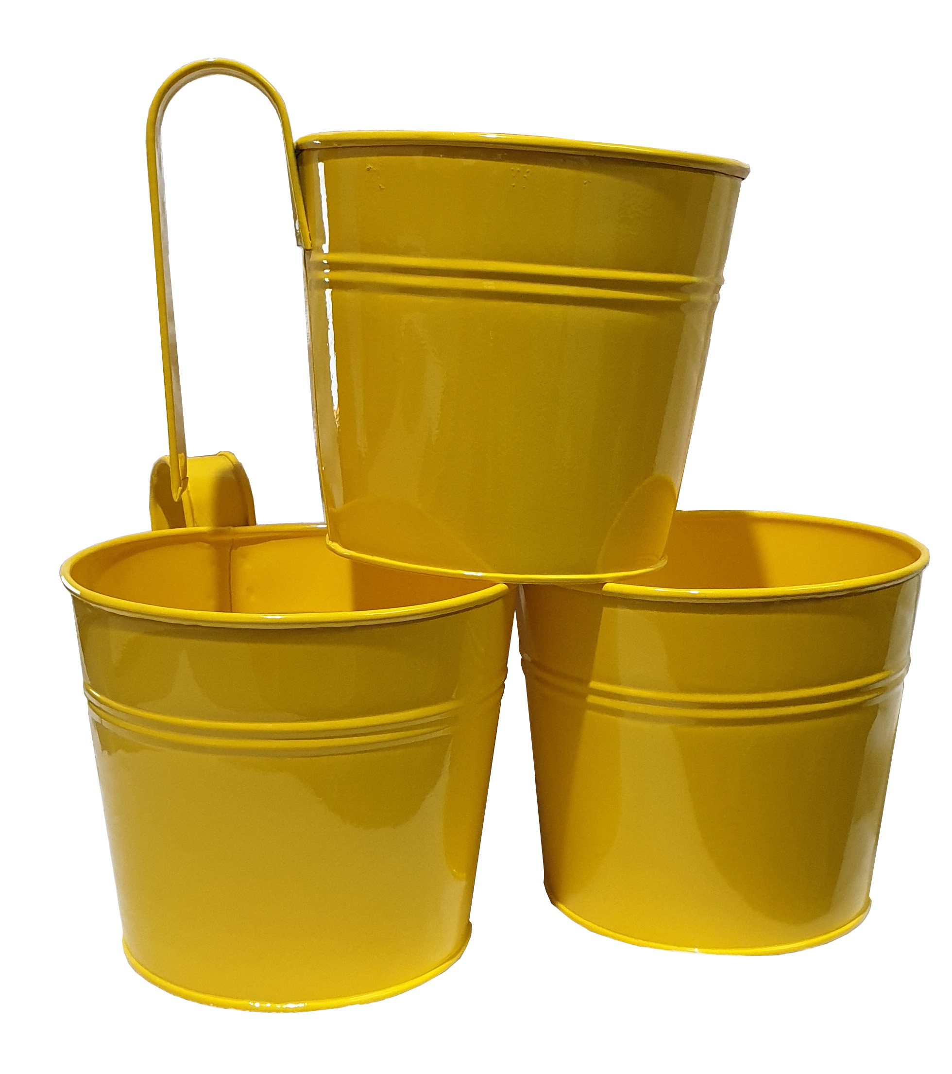 Railing Planter Set of 3 Pc Yellow OR Zink White