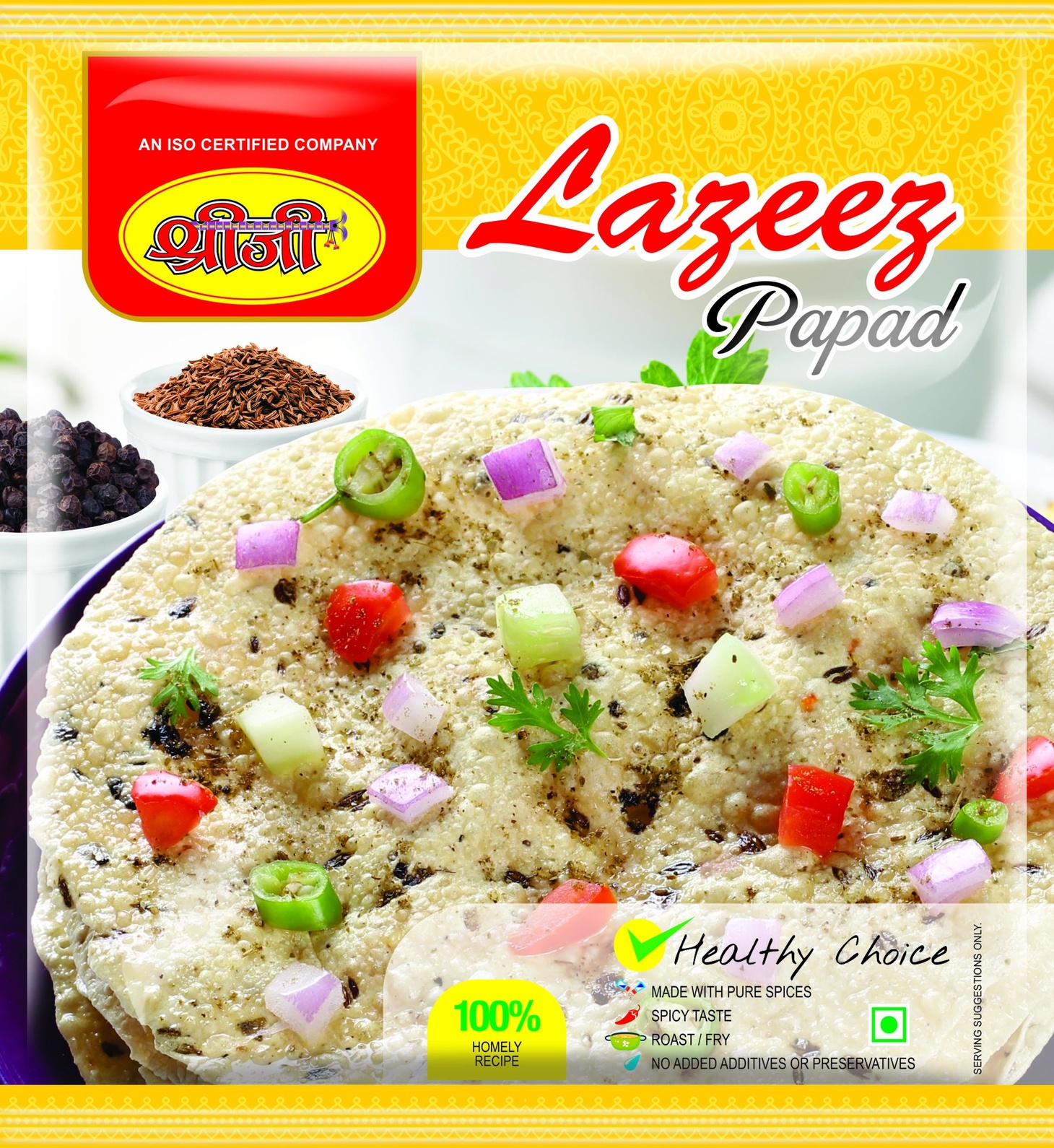 Shreeji Lazeez Moong Sada Papad 200g 