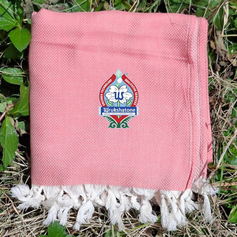 Wrukshatone Natural Dyed Organic Cotton Softy Bath Towel - Palash Pink