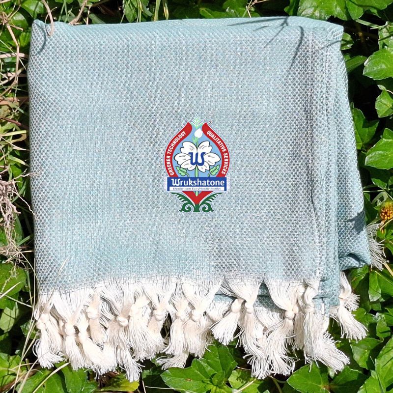 Wrukshatone Natural Dyed Organic Cotton Softy Bath Towel - Wedelia Green