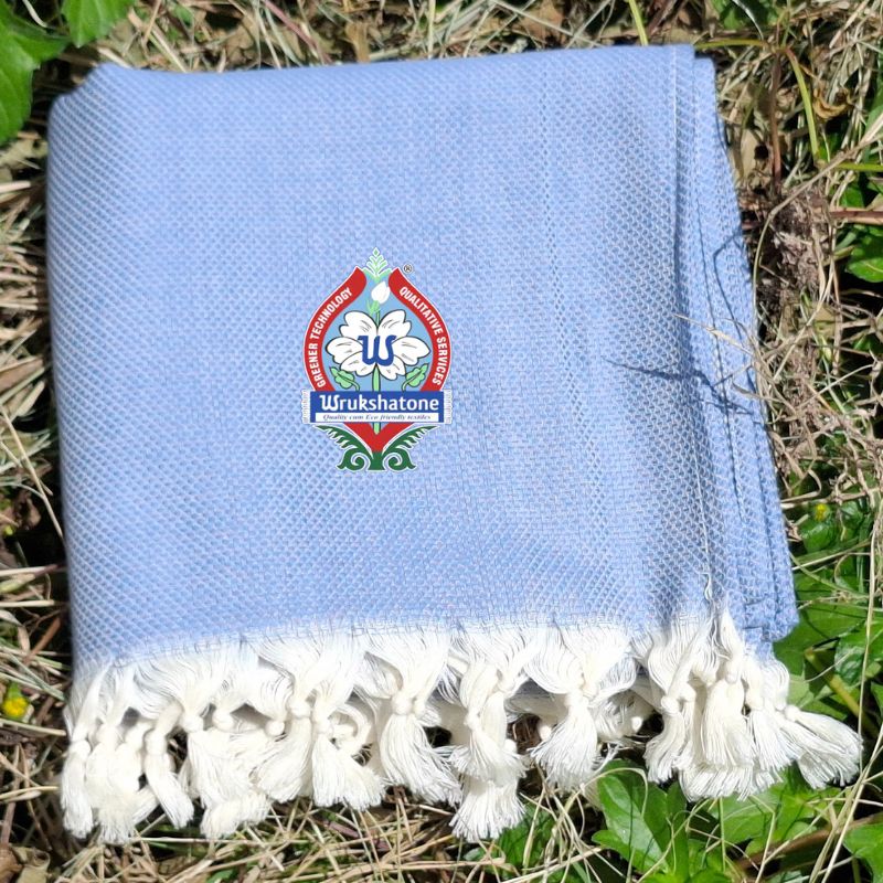 Wrukshatone Natural Dyed Organic Cotton Softy Bath Towel - Clitoria Blue