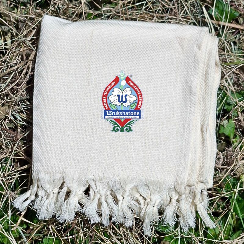 Wrukshatone Natural Dyed Organic Cotton Softy Bath Towel - Natural White
