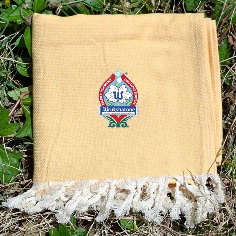 Wrukshatone Natural Dyed Organic Cotton Softy Bath Towel - Annatto Yellow