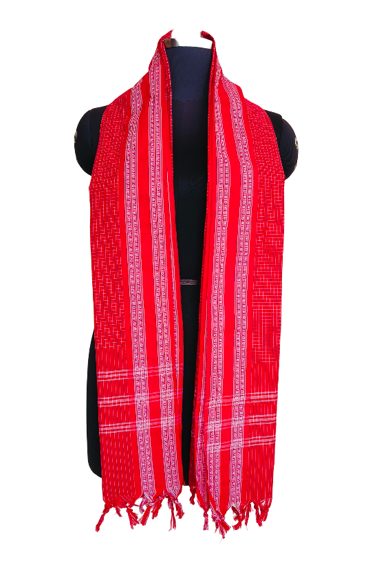 Gaon kunbi shawl, Dupatta Handwoven-Red