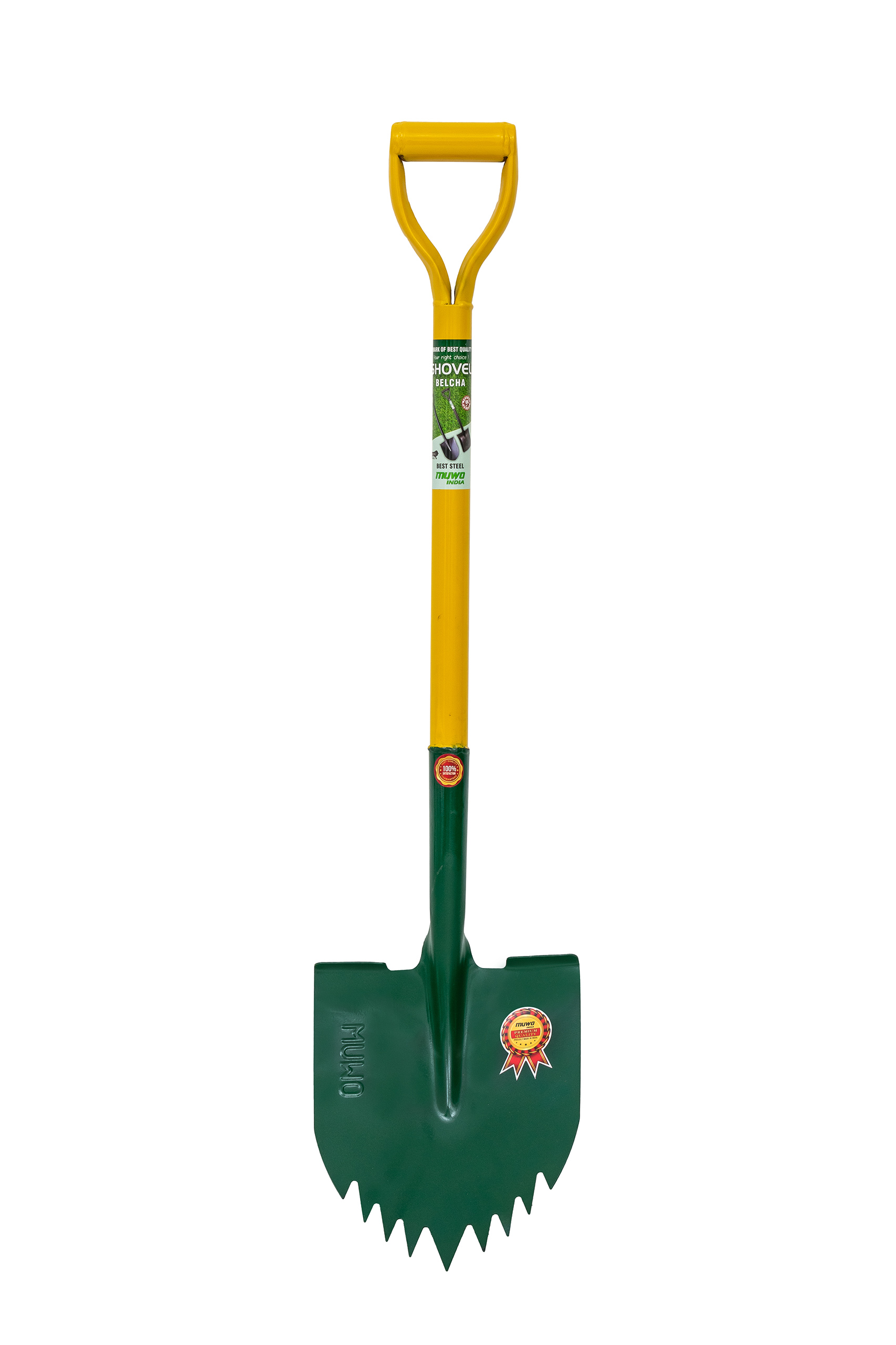 MUWO Round Shovel with sharp Teeth (Hardened Blade)