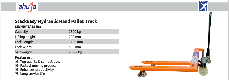 StackEasy Hand Pallet Truck