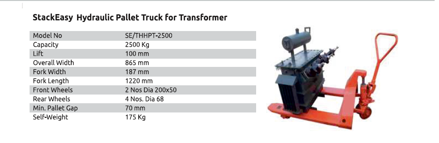 StackEasy Hand Pallet Truck for Transformer