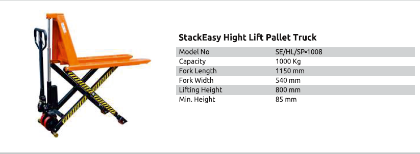 StackEasy High Lift Pallet Truck