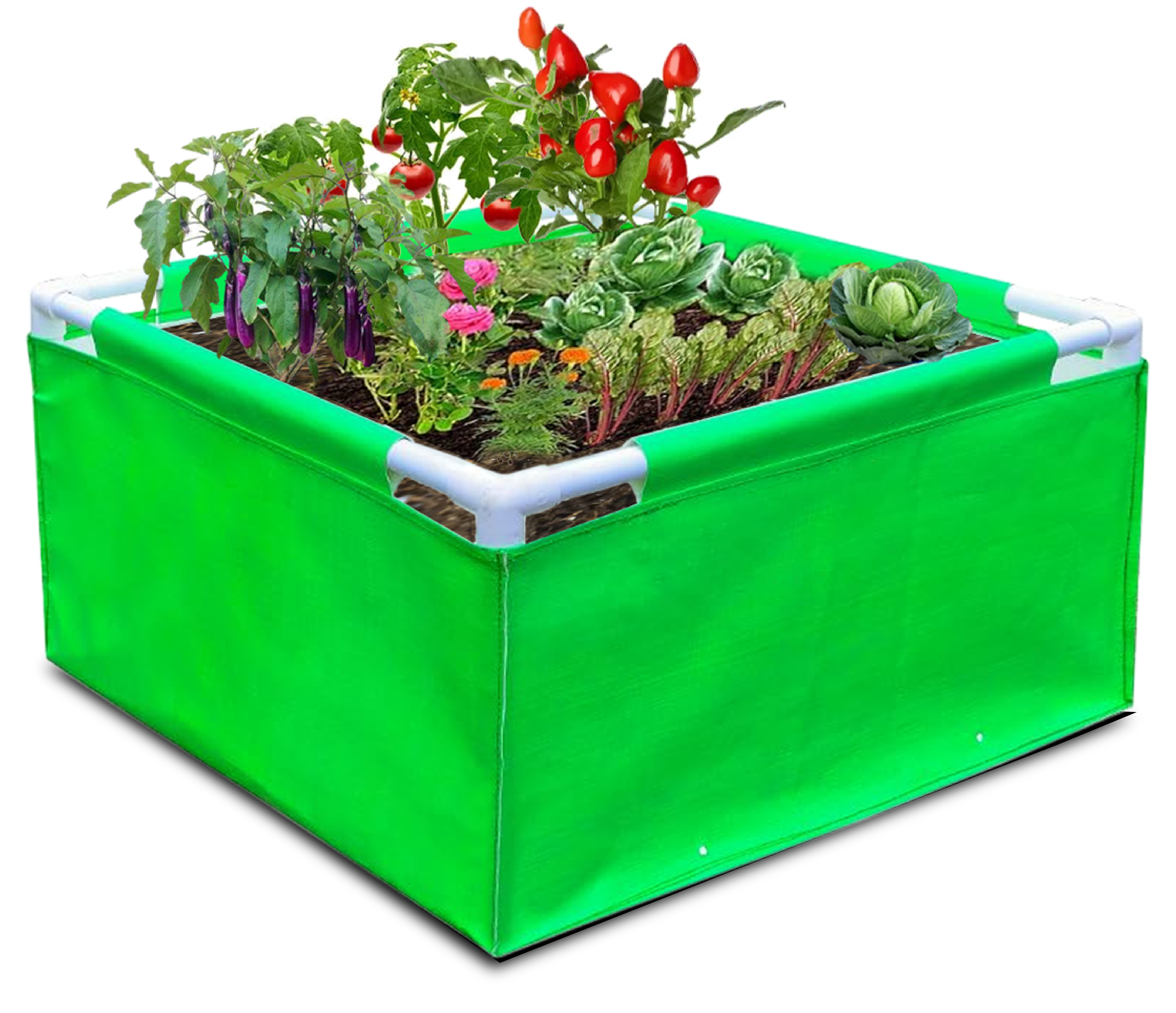 HDPE 260 GSM Green Grow Bags (2X2X1 FIT)