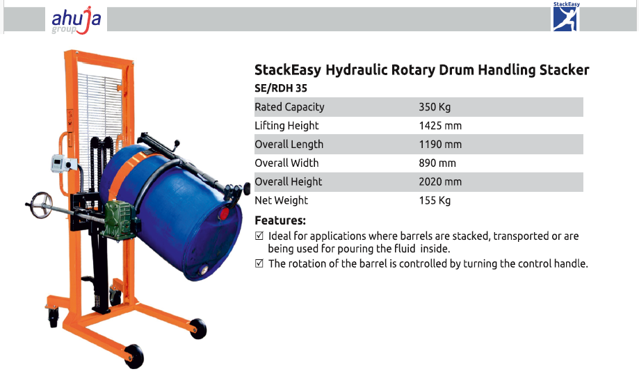 StackEasy Hydraulic Rotary Drum Handling Stacker