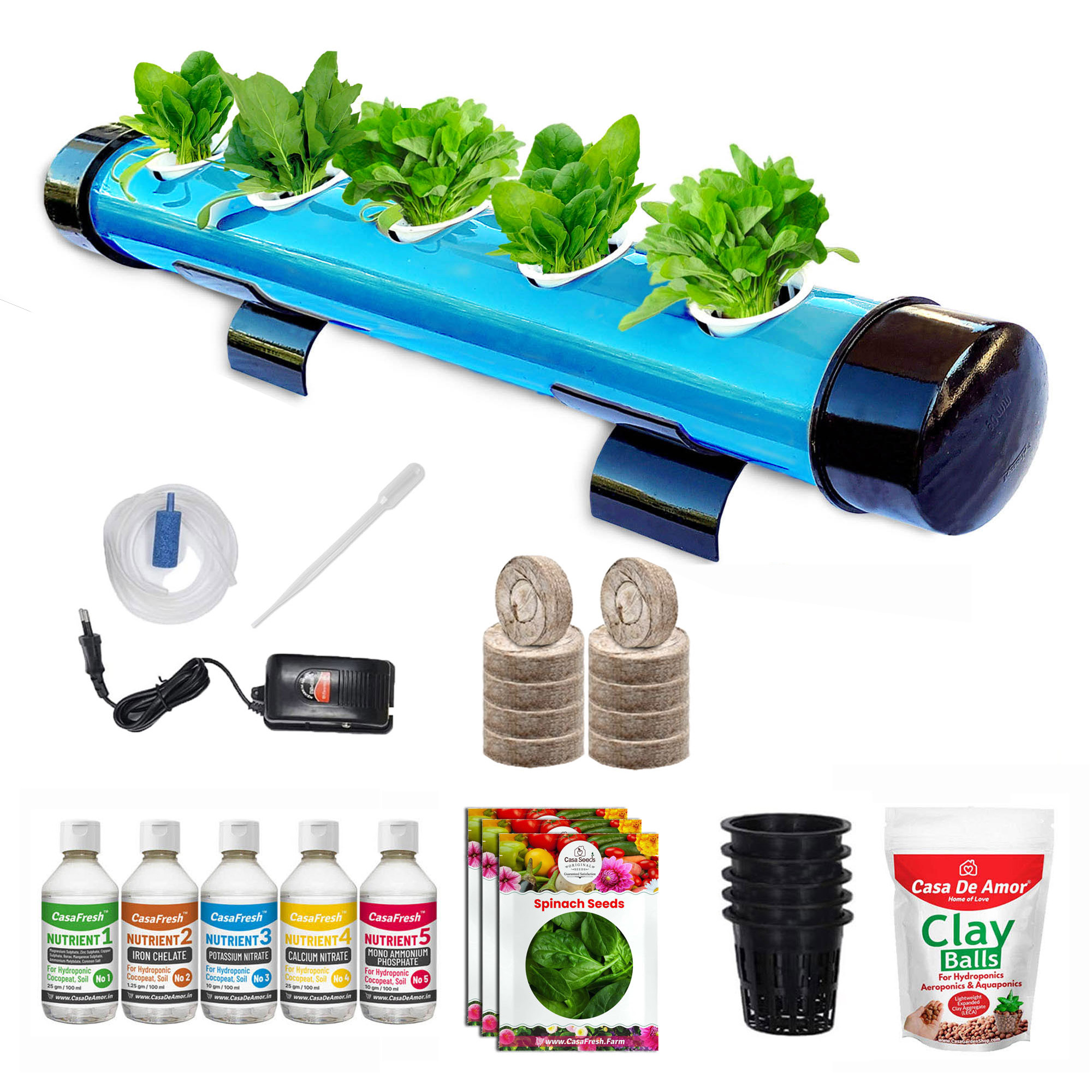 Hydroponics Kit for 5 Plants (Sky Blue)