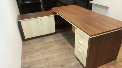 L Shape Teak Wood Office Table