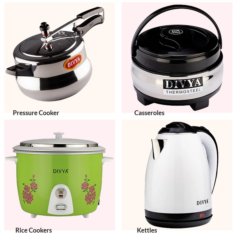 Appliances like Inductions and Kettles as well as Cookwares like NonStick and Stainless Steel: COOKWARE AND UTENSILS 