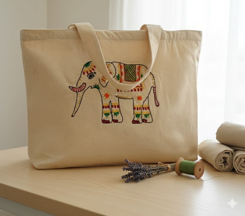 Hand embroidery tote bags