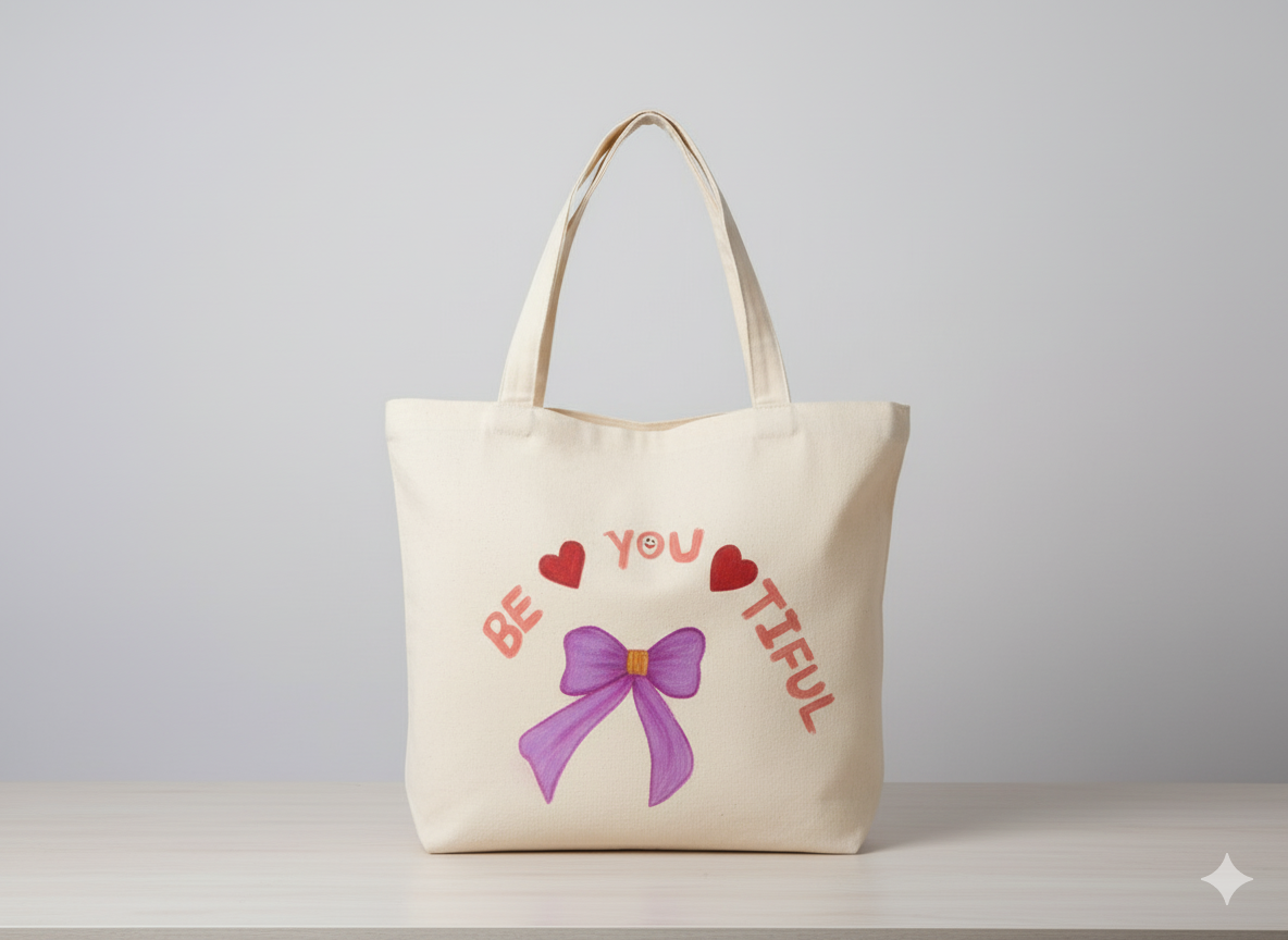 Hand printed tote bags
