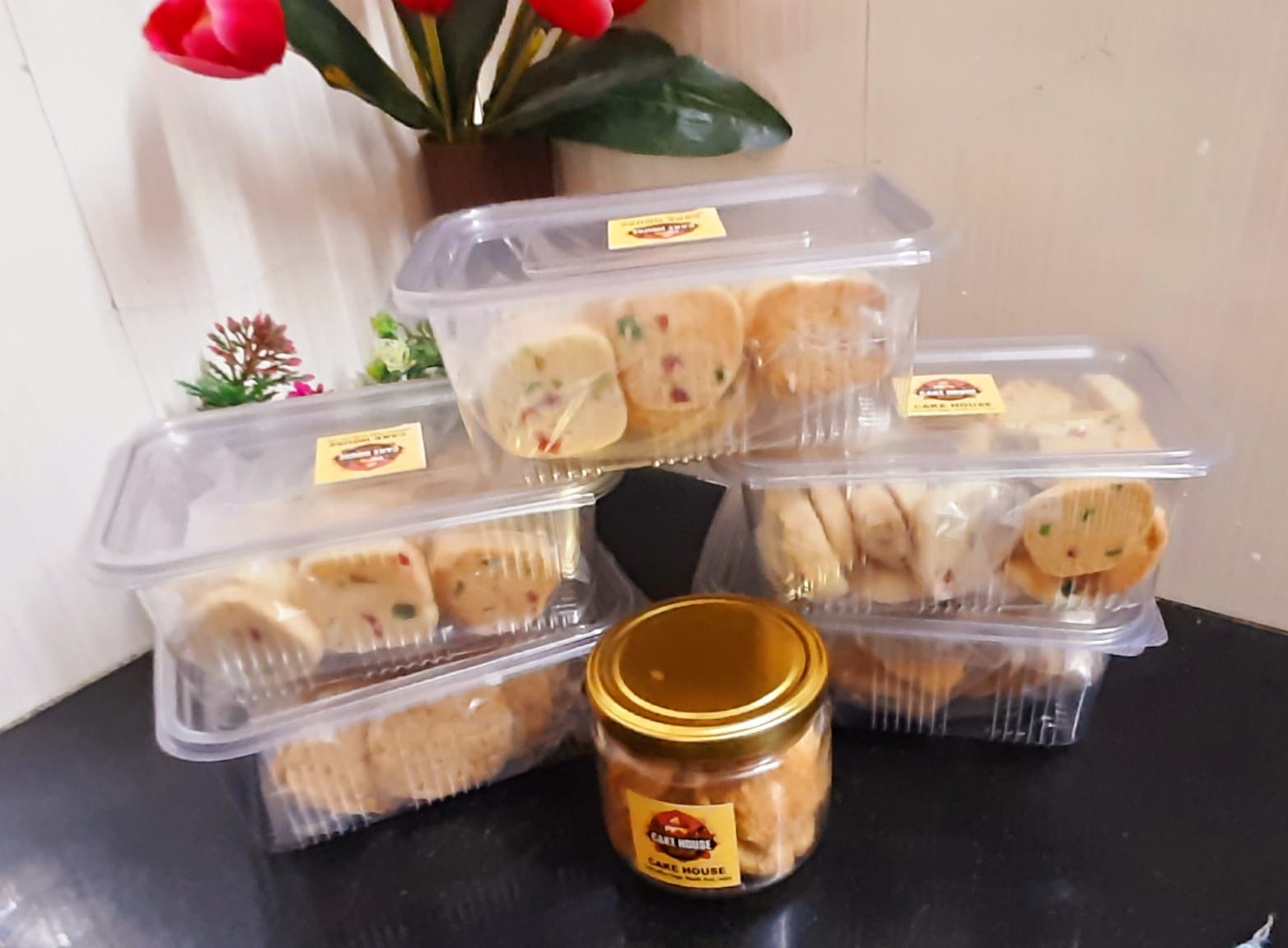 homemade fresh cake cookies chocolate  and attractive gift hampers with love for your special memorable moments