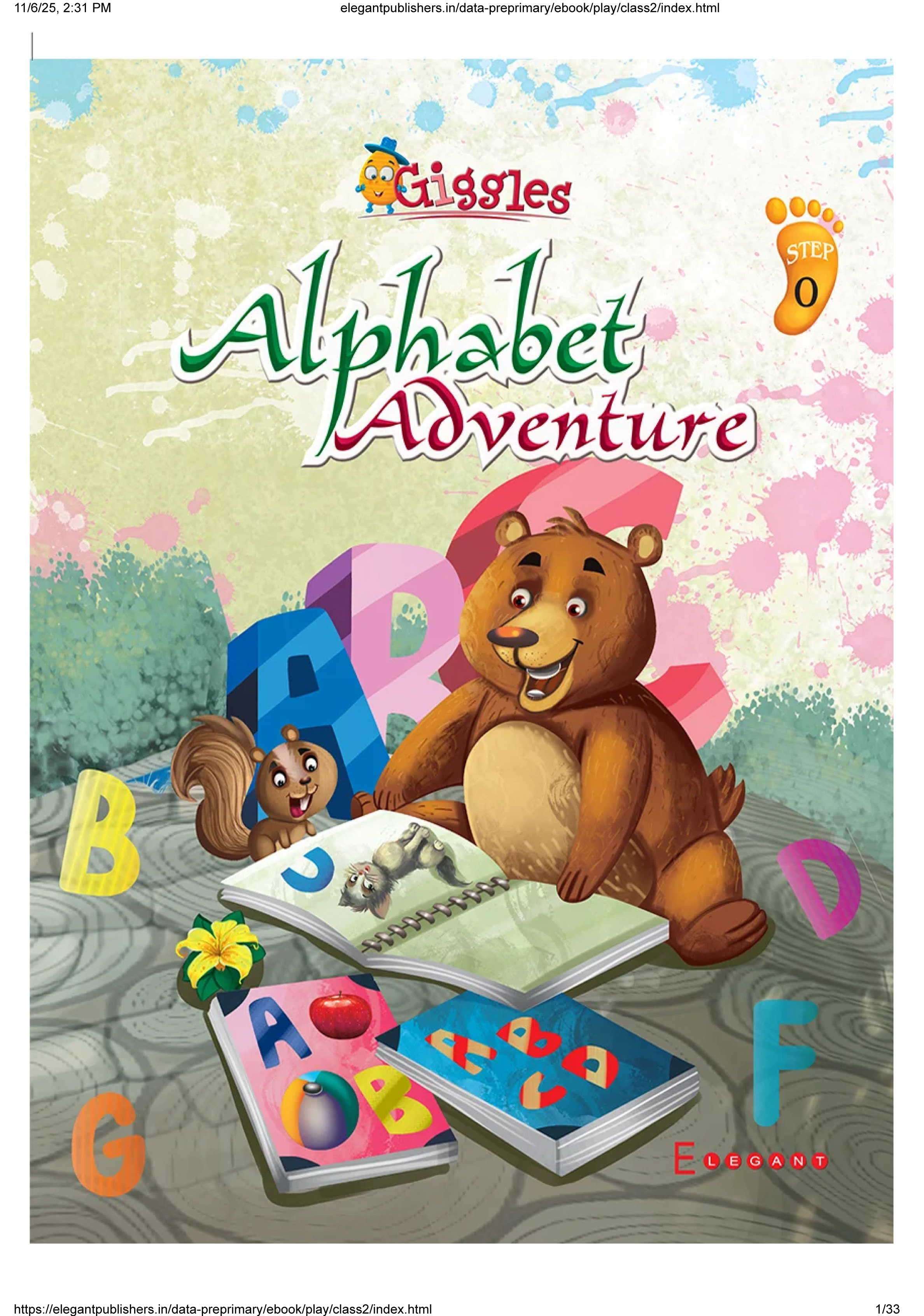 Alphabet Adventure – English Alphabet (ABC) Learning Book for Playgroup Kids | Fun Early Learning Book | Giggles Series by Elegant Publishers