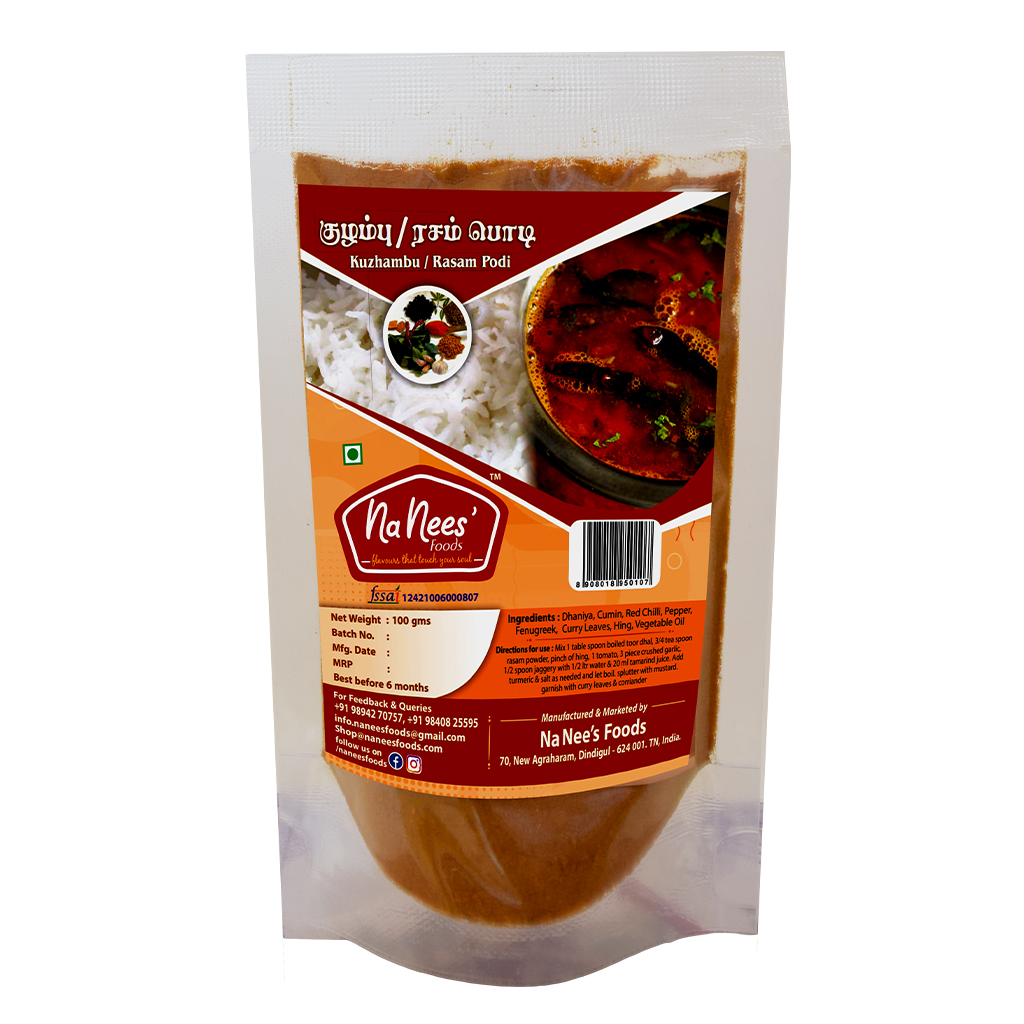 Rasam Powder | Kuzhambu Milagai Podi | Instant Rasam Mix | Healthy Rasam Powder | 100 g Pack