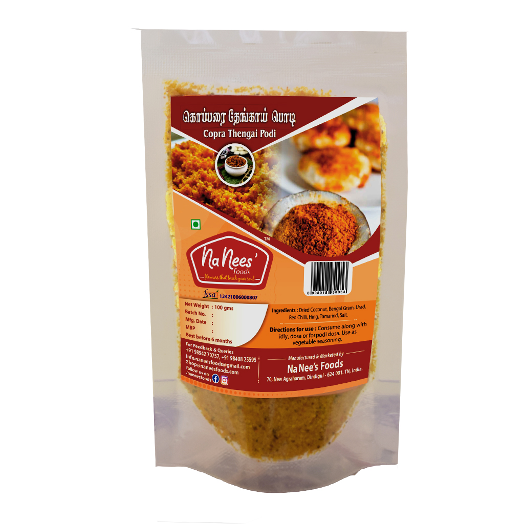 Dry Coconut/Copari Idly Chilli Powder | 100 g Pack