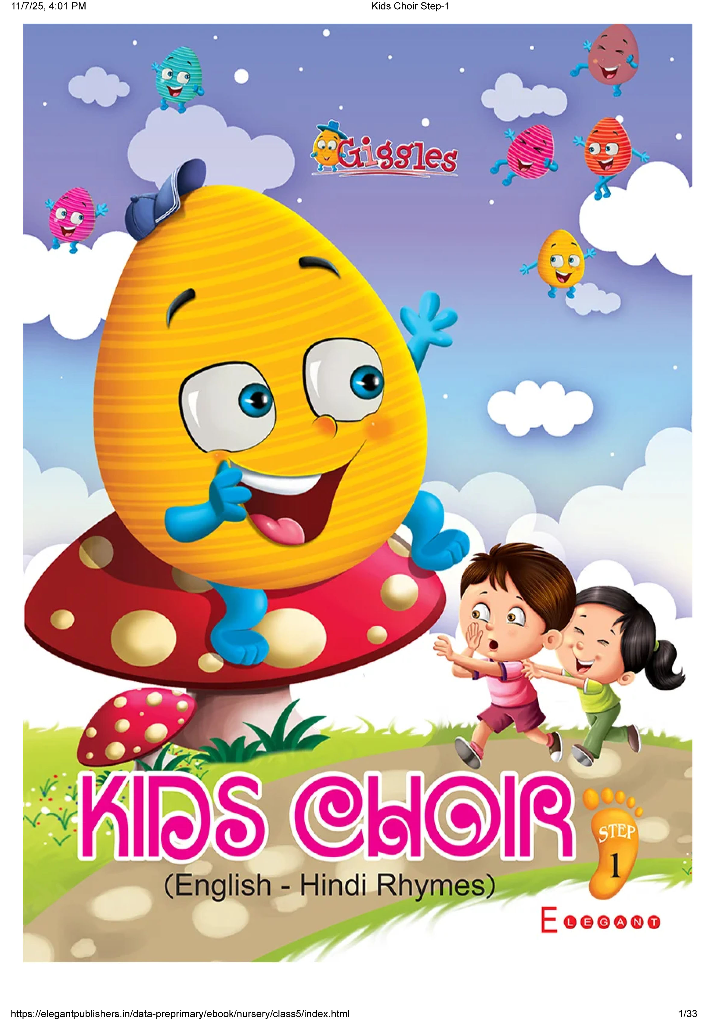 Kids Choir – English & Hindi Rhymes Learning Book for Nursery Kids | Fun Early Learning Book | Elegant Publishers