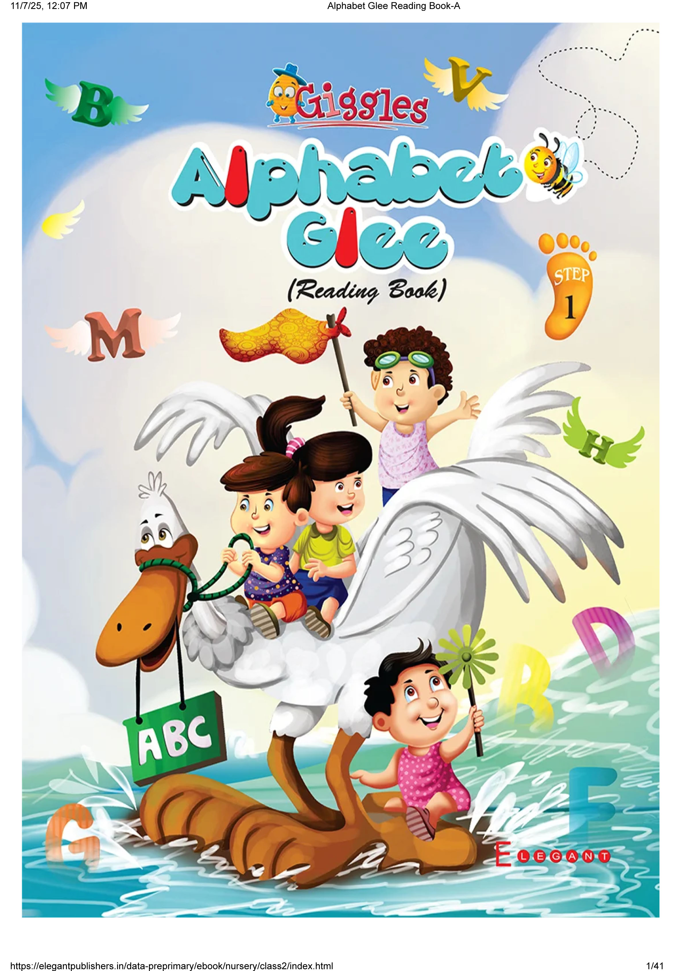Alphabet Glee – ABC English Reading Book for Nursery Kids | Fun Early Learning Book | Giggles Series by Elegant Publishers