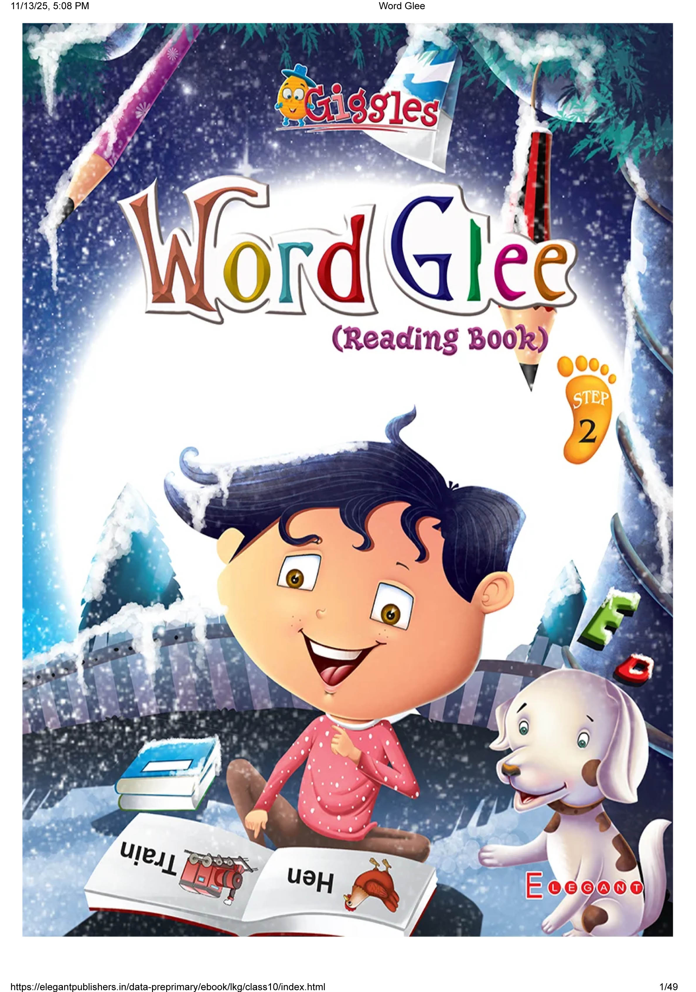 Word Glee – English Reading Book for LKG Kids | Fun Early Learning & Vocabulary Building Book by Elegant Publishers
