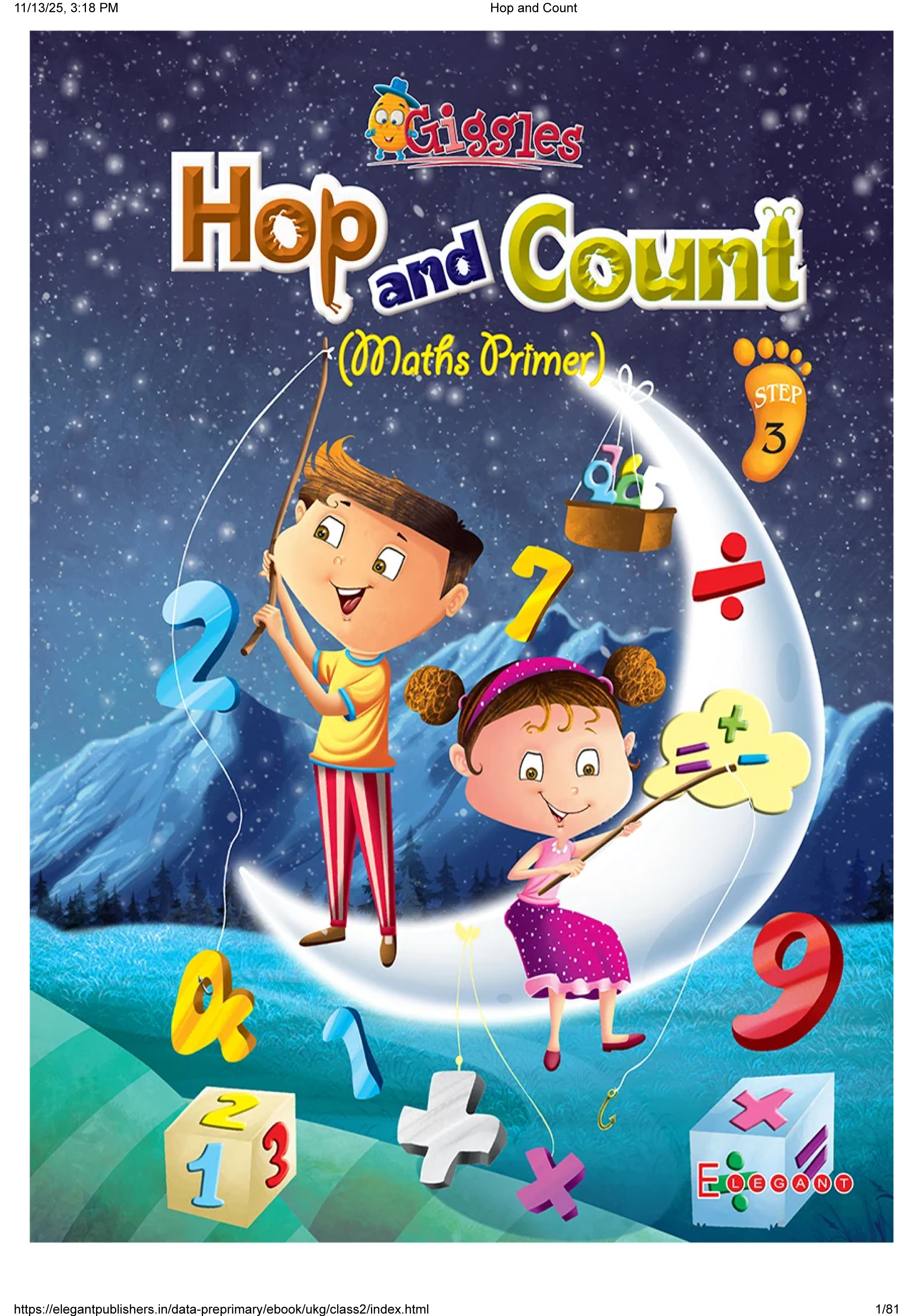 Hop and Count – Math's Primer for UKG Kids | Fun Numbers, Counting & Early Math Skills Book by Elegant Publishers