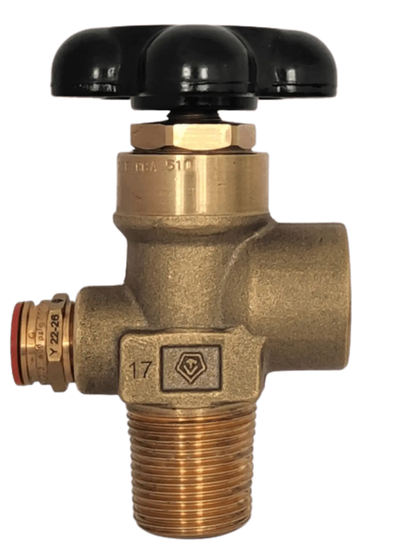 High-pressure gas cylinder valves