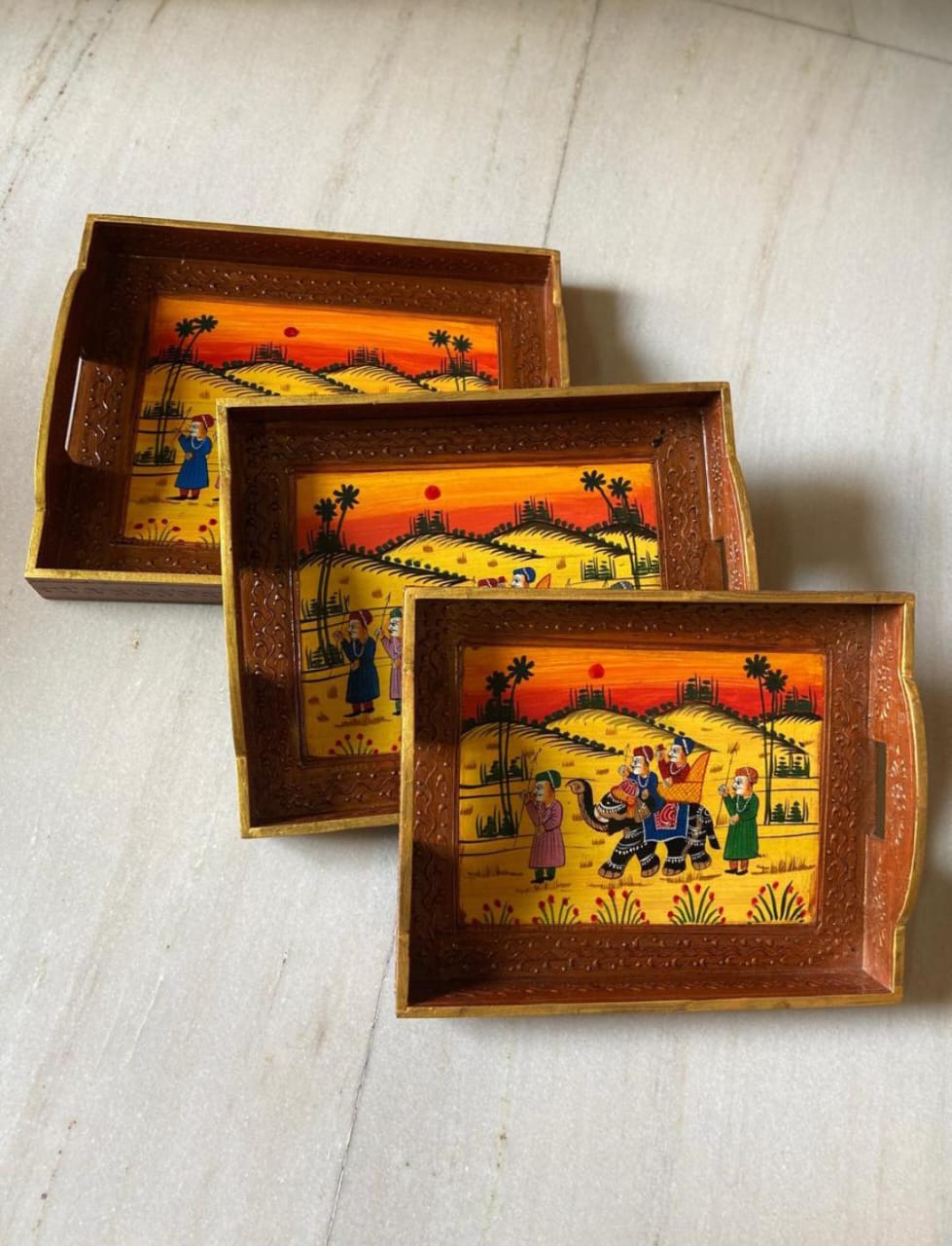 Handicraft tray set 