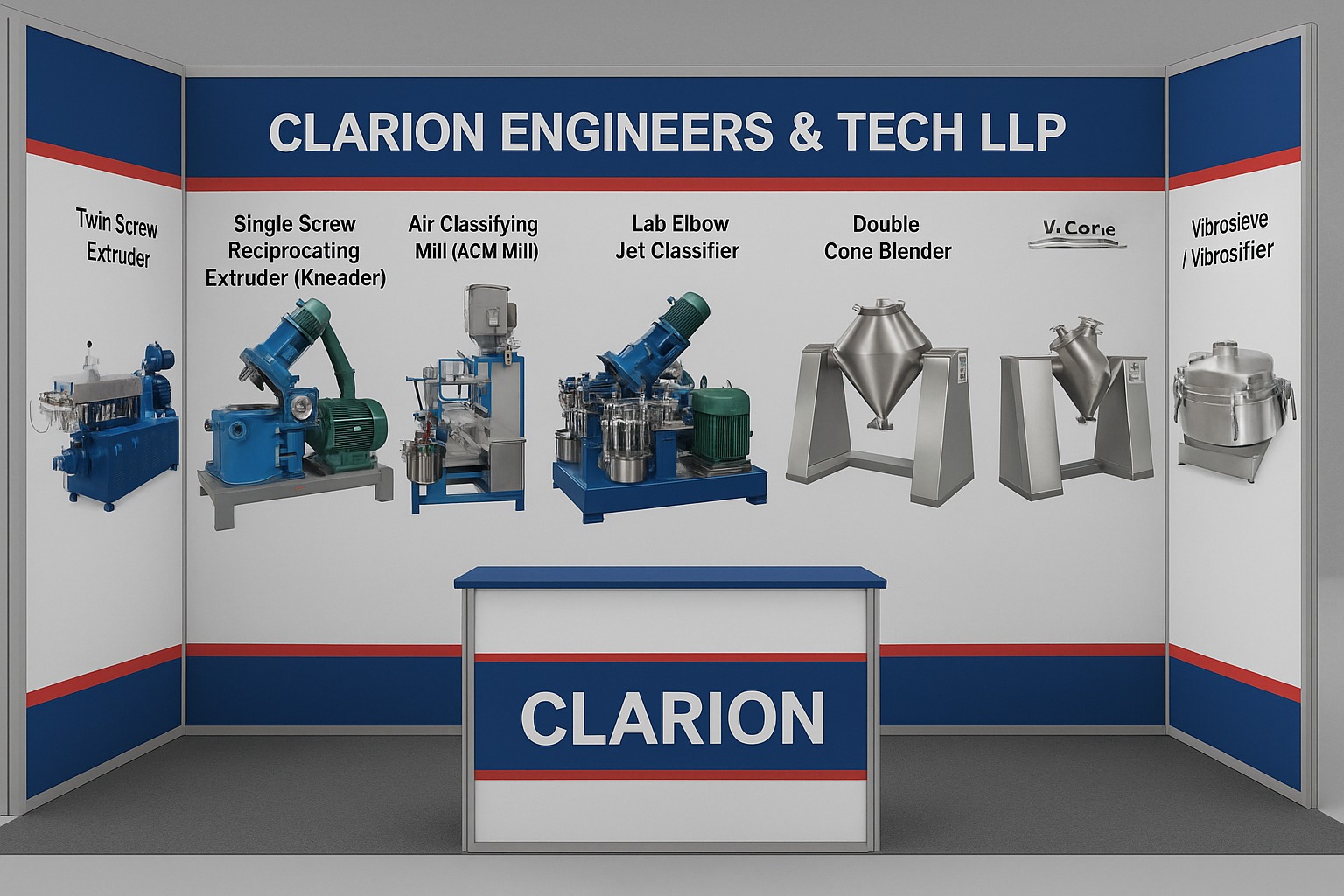 ACM Machine, single screw extruder, double screw extruder, air jet mill, premixer