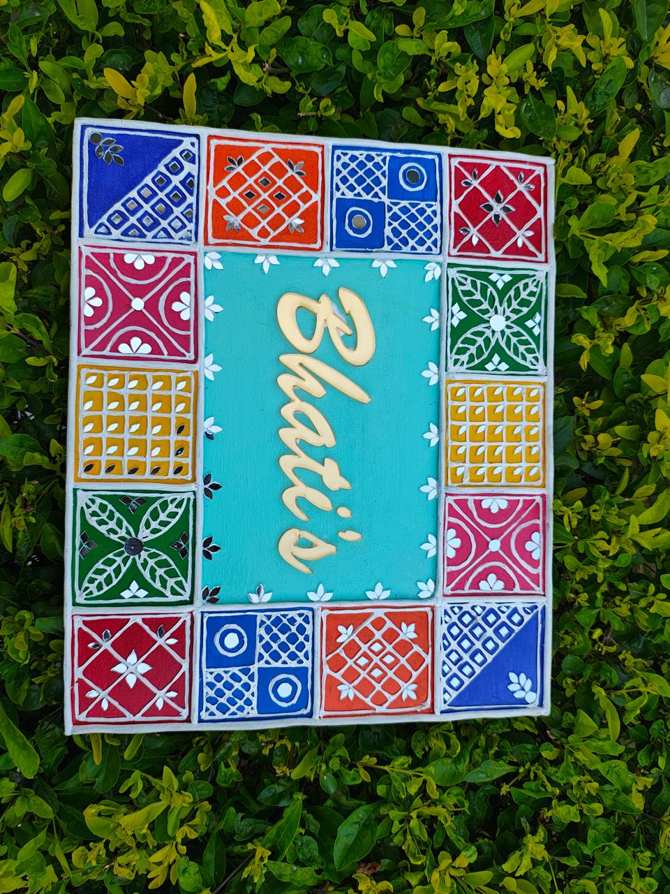 LIPPAN ART NAME PLATE WITH TRADITONAL WORK