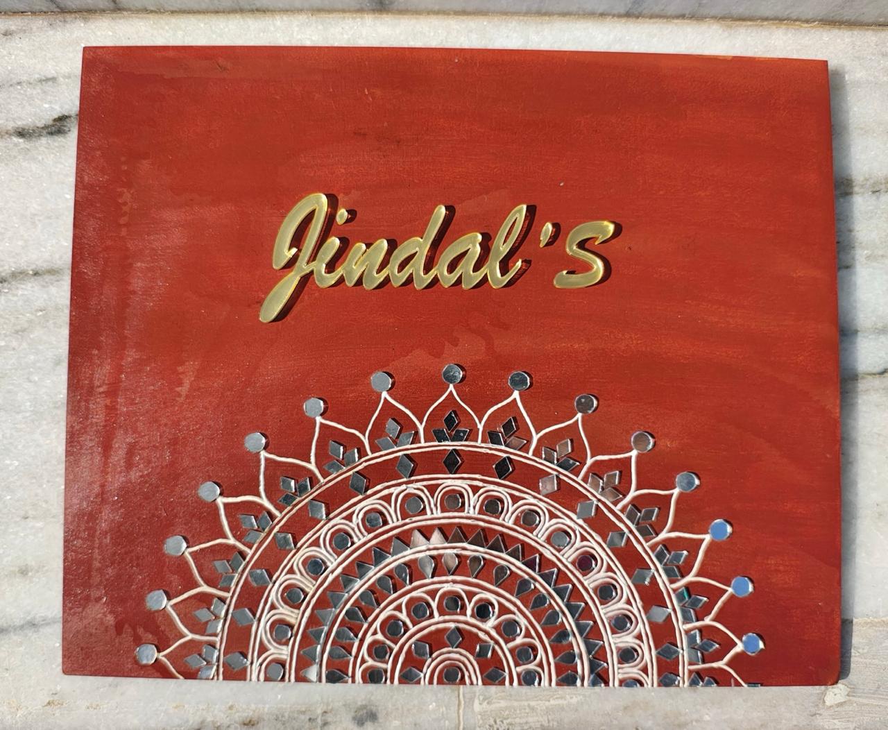 LIPPAN ART NAME PLATE WITH TRADITIONAL WORK