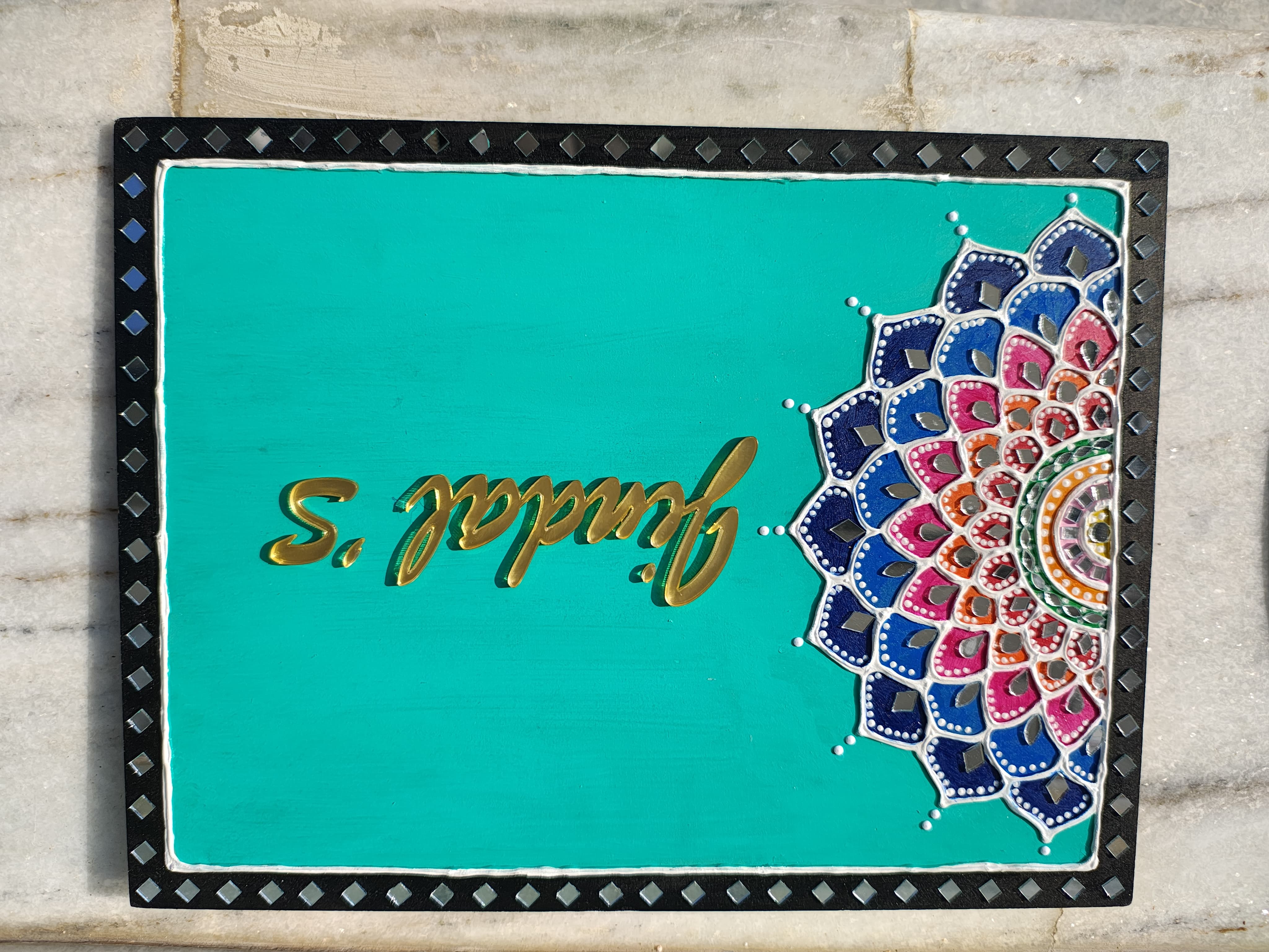 LIPPAN ART AND MANDALA ART NAME PLATE