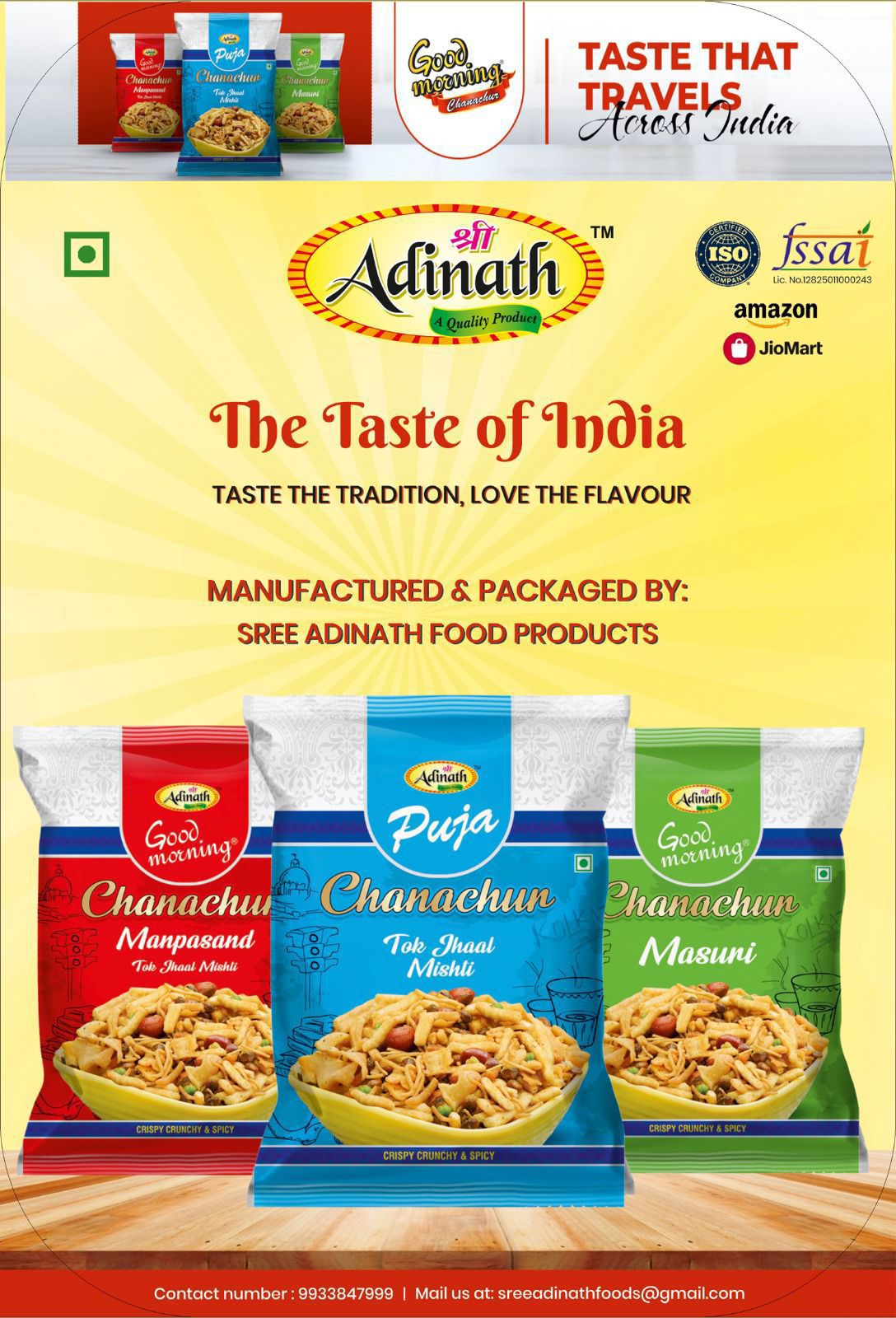 Various chanachur products as namkeen & snacks
