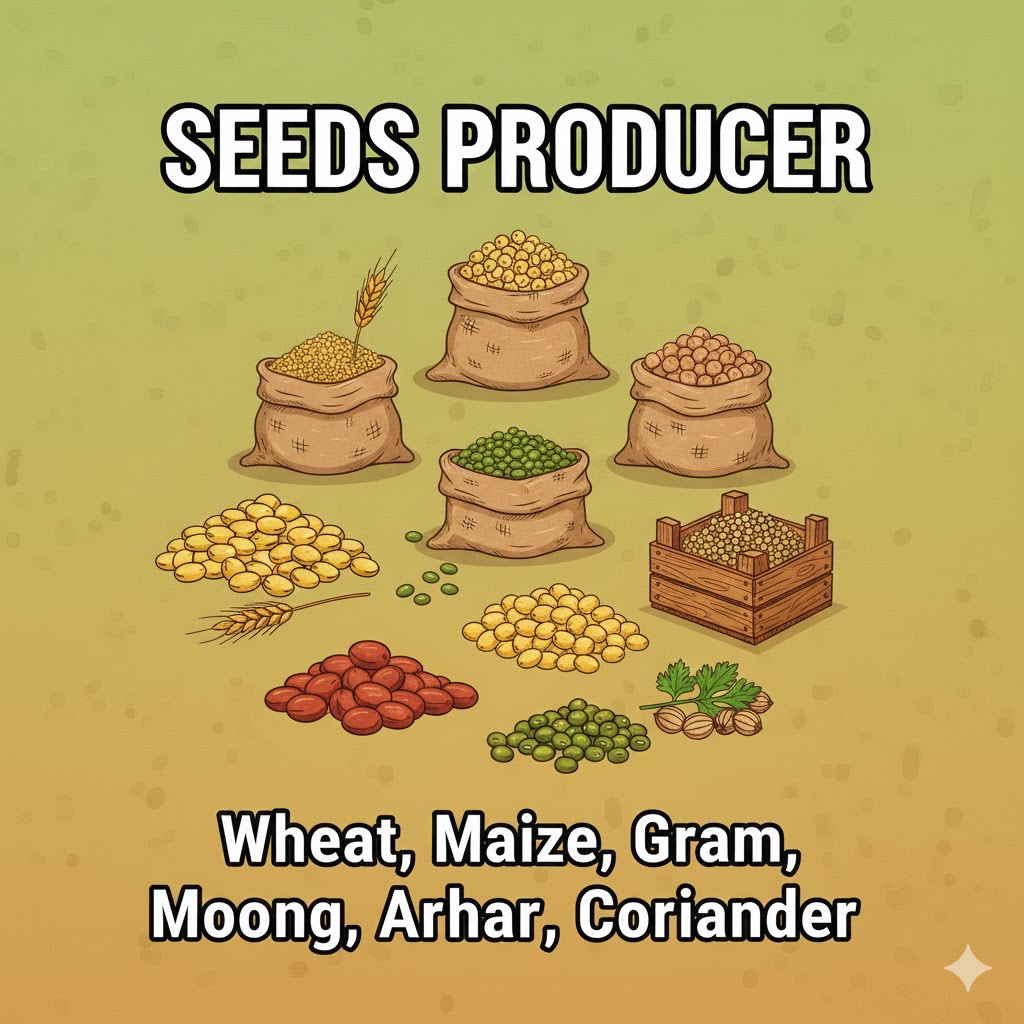 Seeds Producer - Wheat, Maize, Gram, Moong, Arhar, Coriander