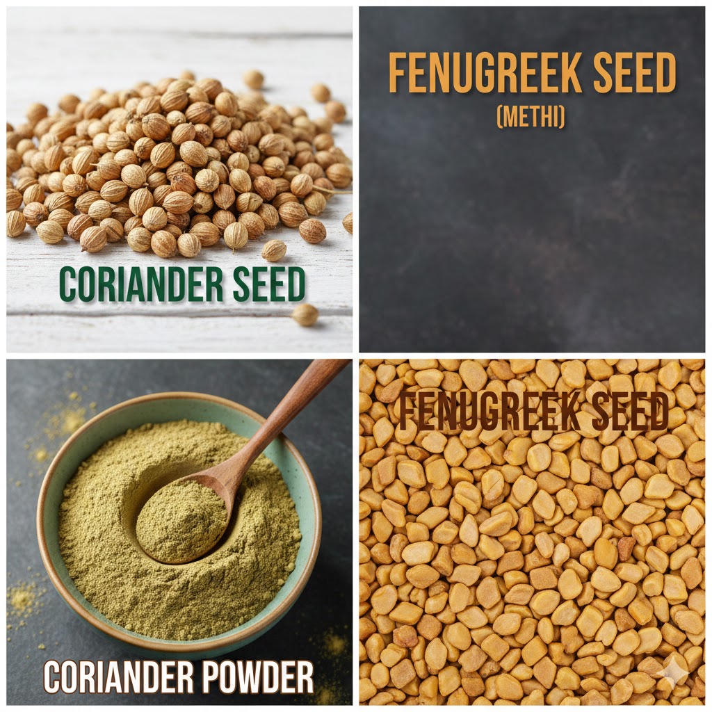coriander seed,coriander powder,fenugreek seed,ajwain,musterd seed,soyabin,maize,dill seed,wheat flour,gram flour,cumin powder,garlic powder,garlic flakes,rice flour,chick peas etc